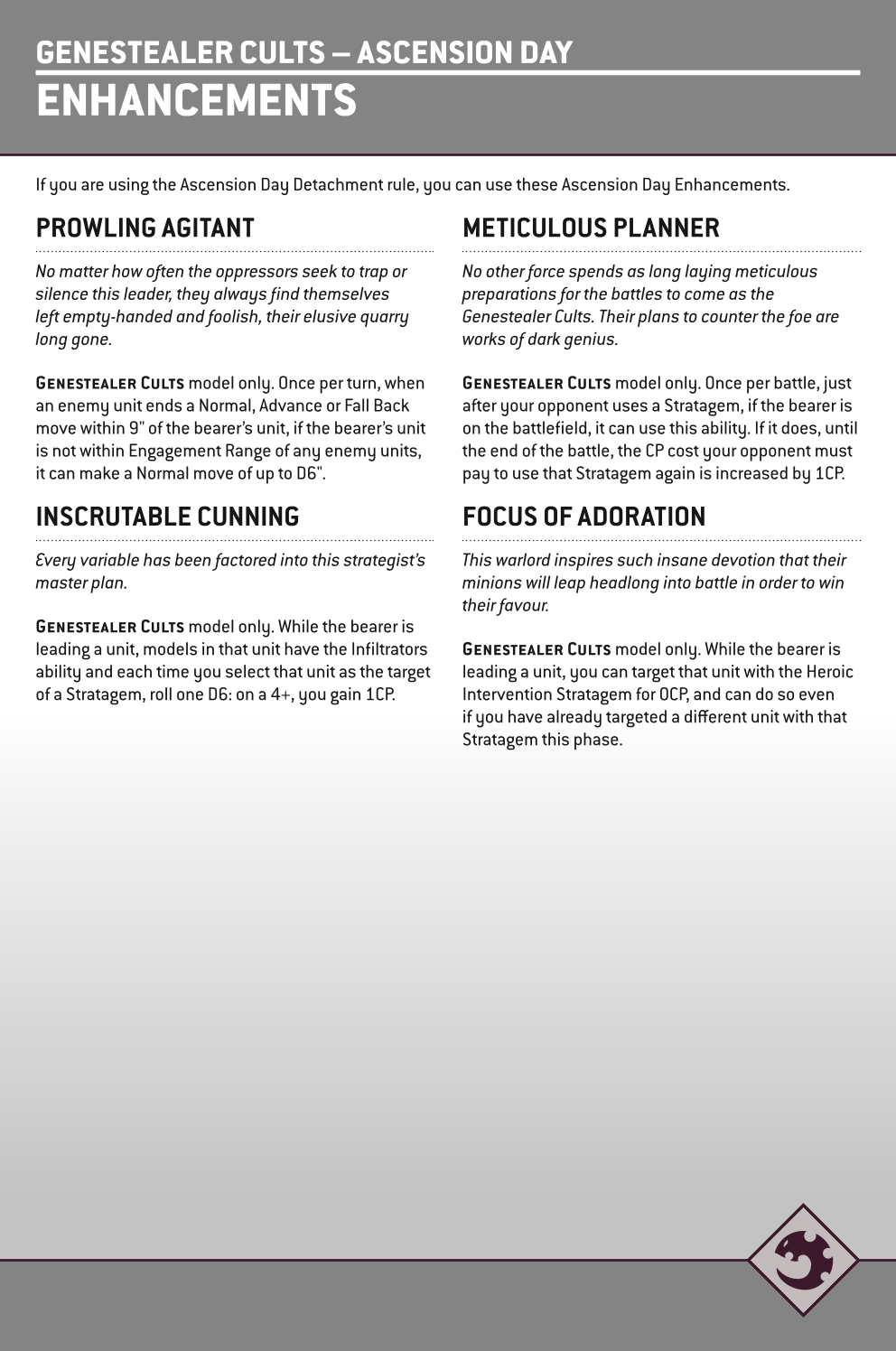 If You Are Using The Ascension Day Detachment Rule, You Can Use These Ascension Day Enhancements.