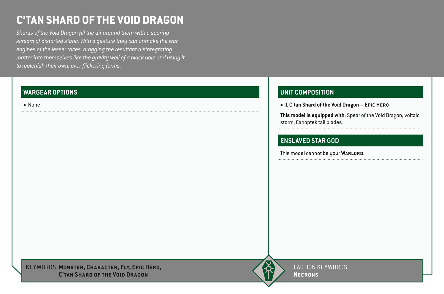 C’tan Shard Of The Void Dragon Options