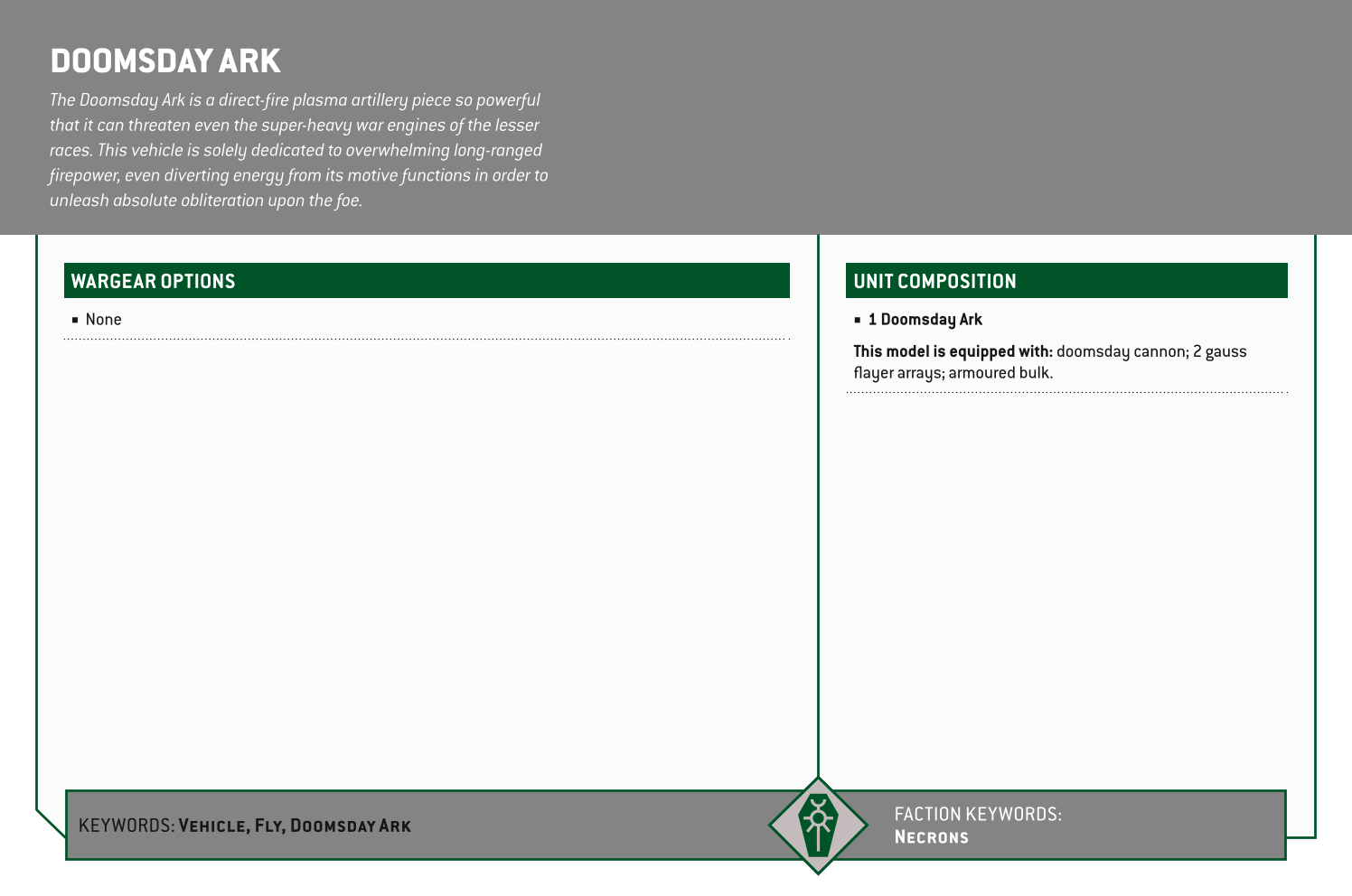 Doomsday Ark Options