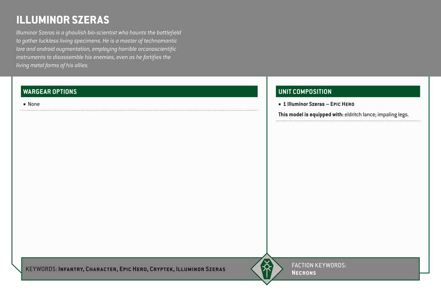 Illuminor Szeras Options