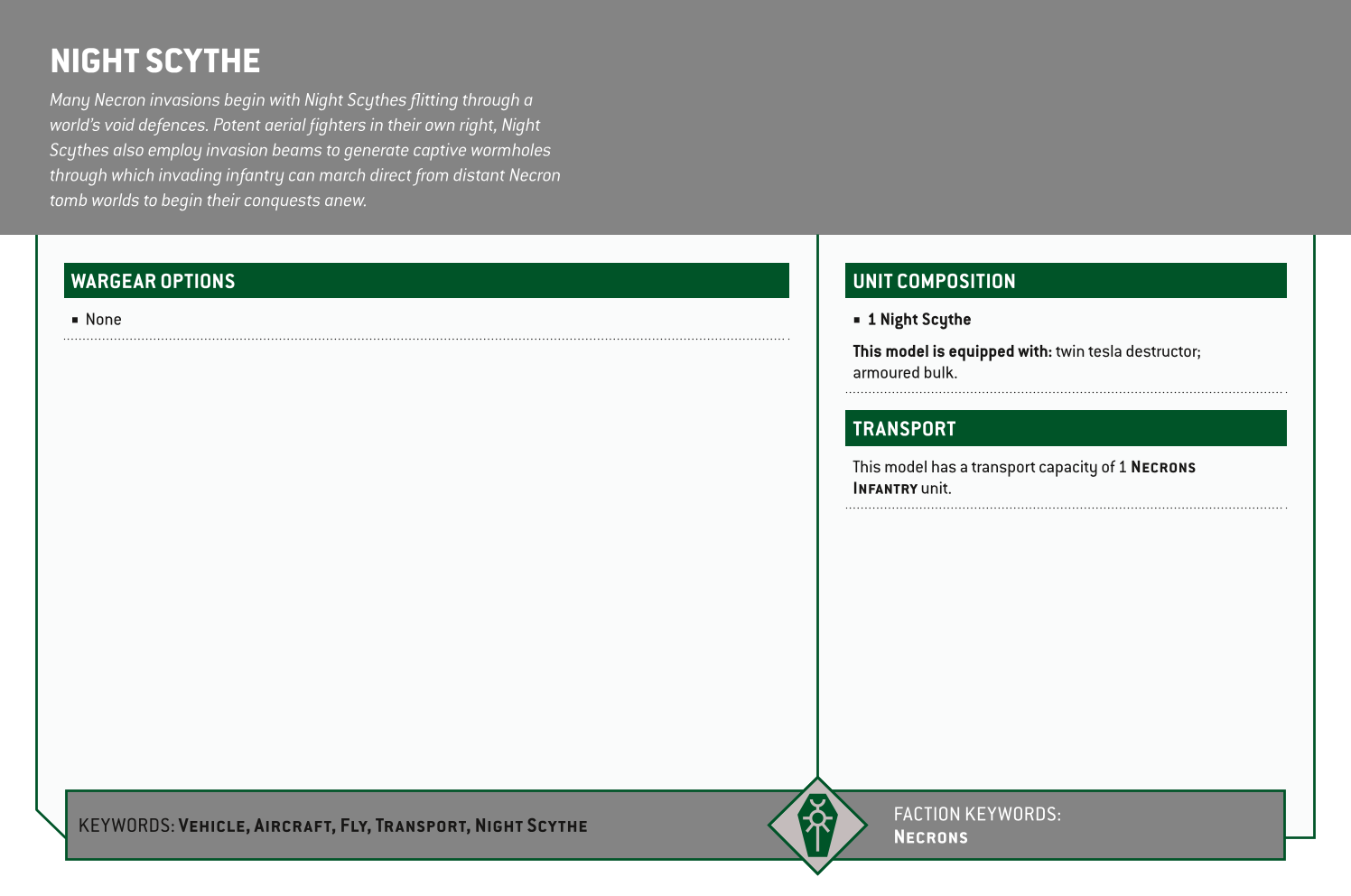 Night Scythe Options