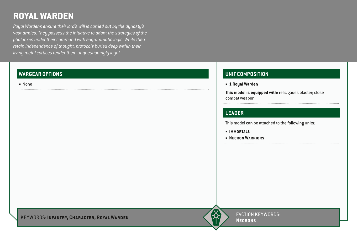 Royal Warden Options