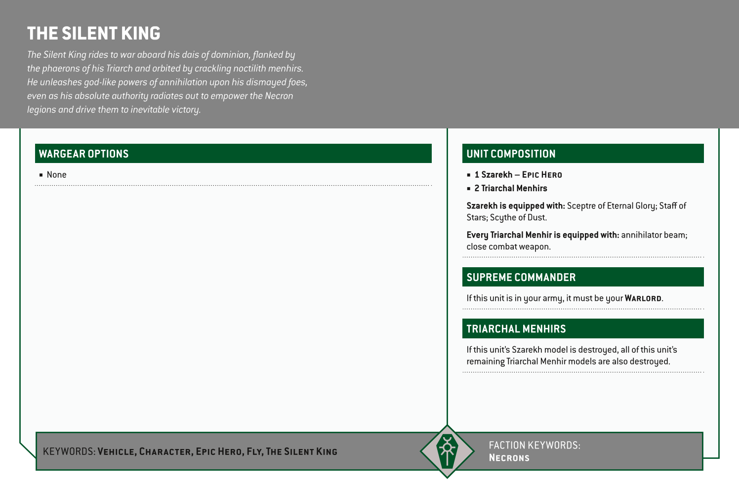 The Silent King Options