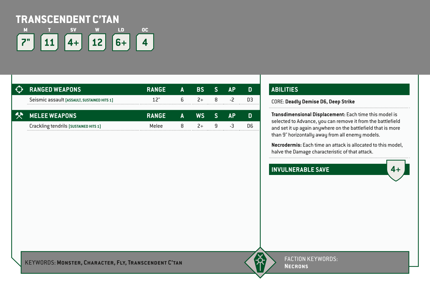 Transcendent C’tan