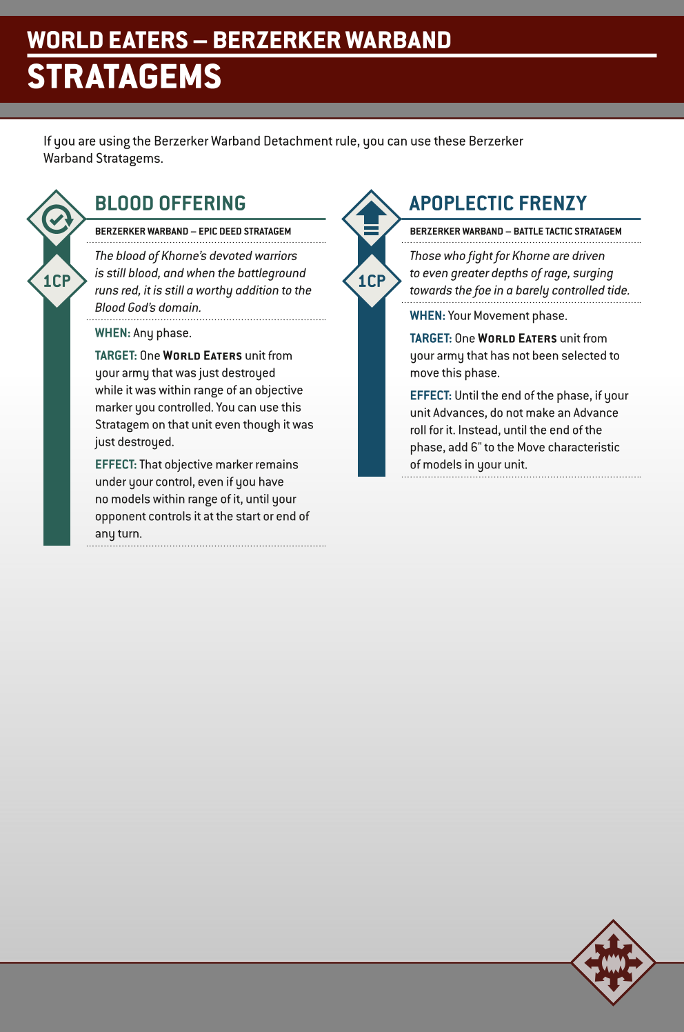 If You Are Using The Berzerker Warband Detachment Rule, You Can Use These Berzerker